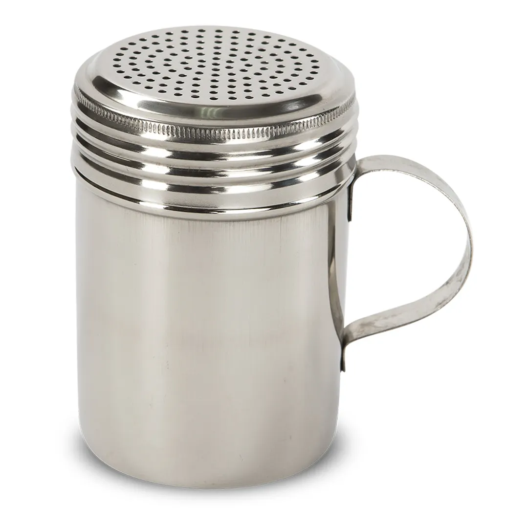 Concasse MCESPAI10A Dredger, 10‑11 oz, Stainless Steel with Silver Lid, Fine Perforated Top, Handle