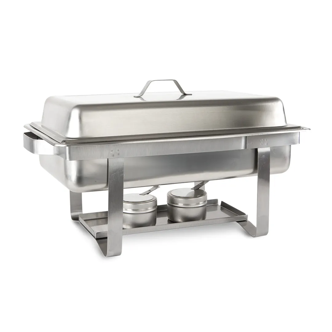 Concasse MCHE20122 Rectangular Stainless Steel Chafer, Lift Cover, Canned, Induction Ready - 1/Each
