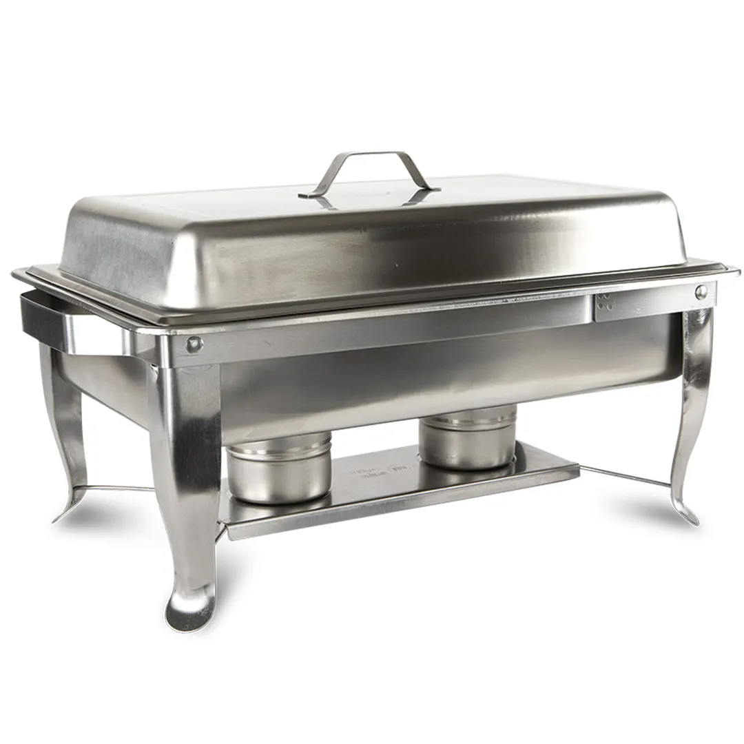 Concasse MCHRI20122 Rectangular Chafing Dish, Stainless Steel, Steel Handle, Cover, Induction Ready