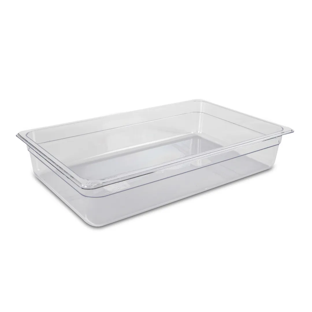 Concasse MCIP1110 1/1 Food Pan, 20‑3/4" W x 12‑3/4" D x 4" H, Clear Polycarbonate, NSF, Stackable