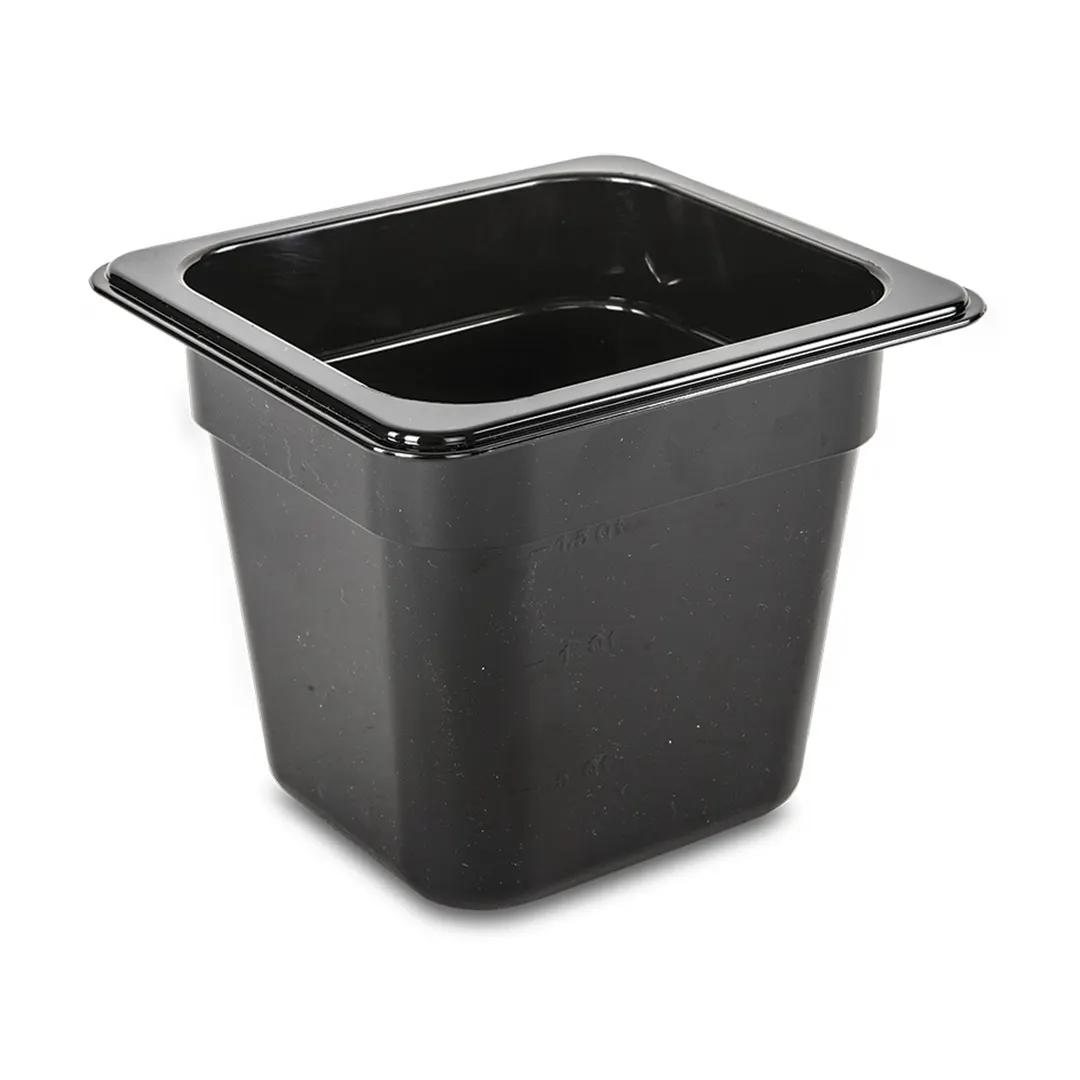 Concasse MCIP1215N 1/2 Size Black Polycarbonate Pan, 10-3/8" W x 12-3/4" D x 6" H, NSF