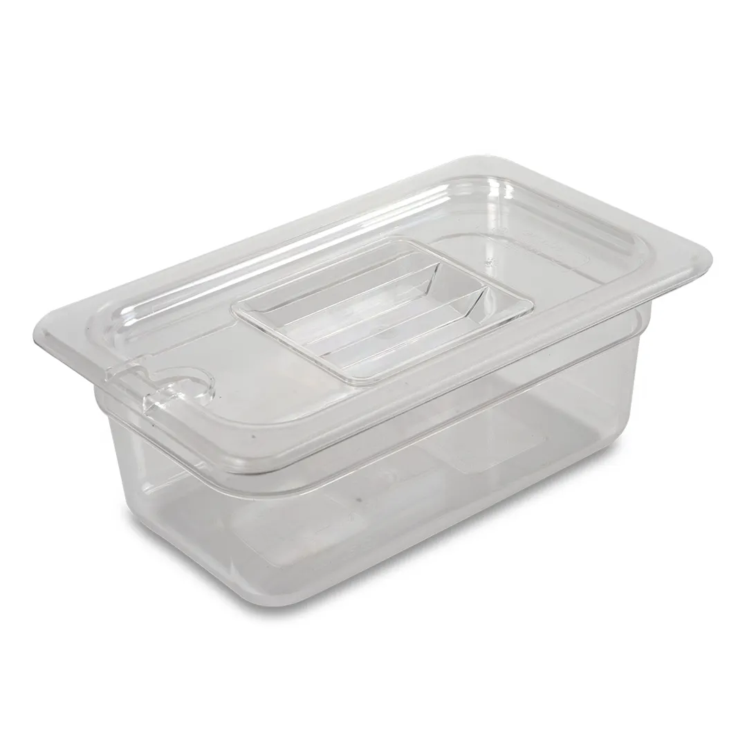 Concasse MCIP1310 Clear Polycarbonate Food Pan, 1/3 Size, 6‑7/8" W x 12‑3/4" D x 4" H, NSF