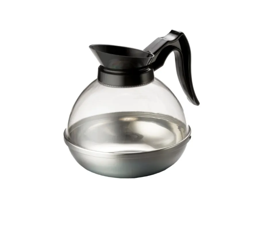 Concasse MCJCAFEN Coffee Decanter, 1.7L (64oz) Black Polycarbonate/Aluminum with Orange Handle