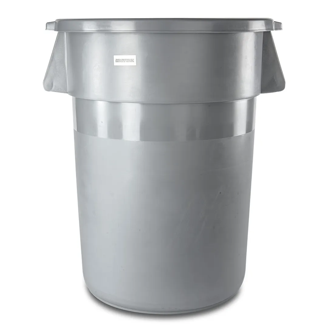 Concasse MCLBBRED168 Heavy Duty Commercial Trash Can, 44‑Gallon Gray Capacity, Steel Construction