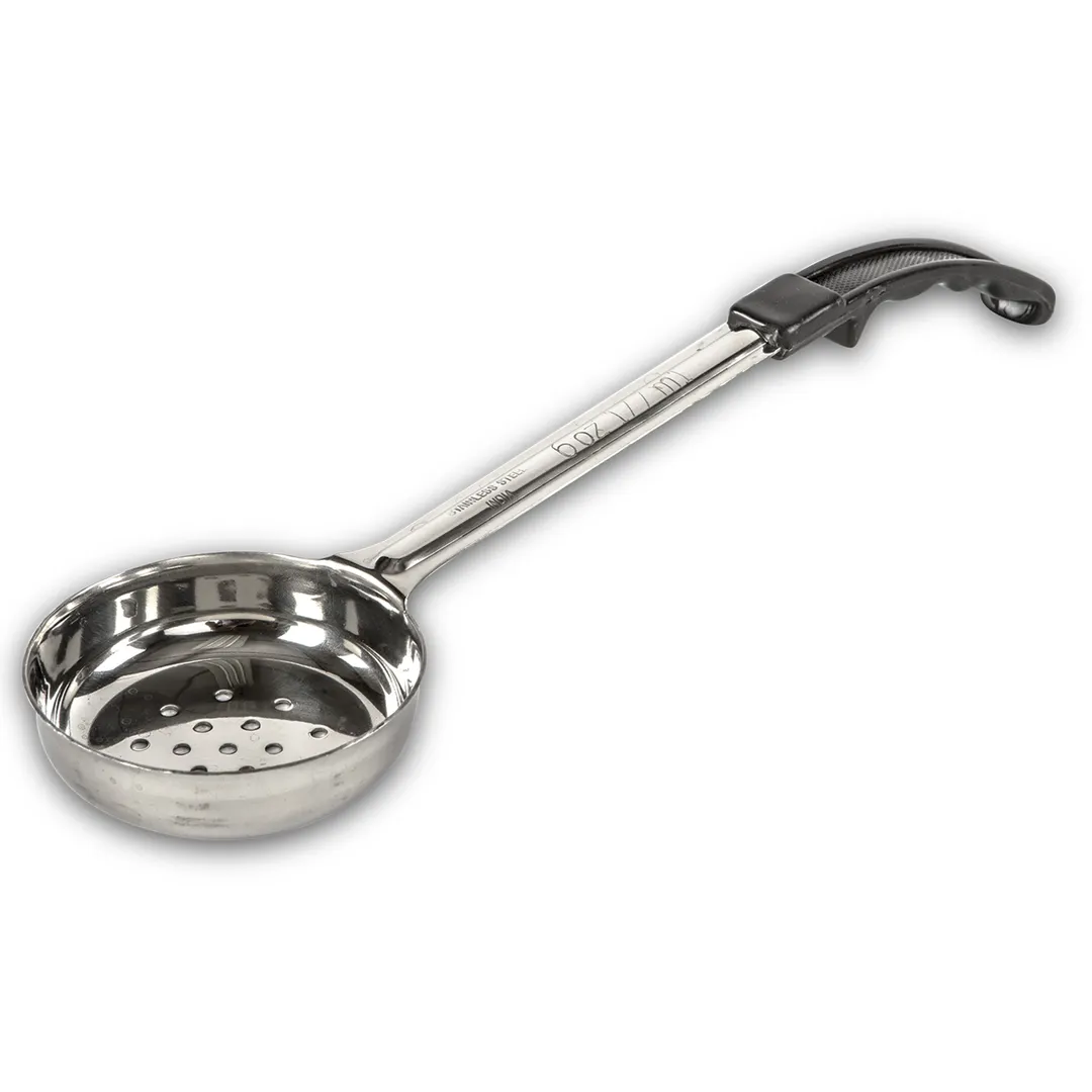 Concasse MCP06EP Portion Control Spoon – 6 Oz Perforated Stainless Steel with Black Handle