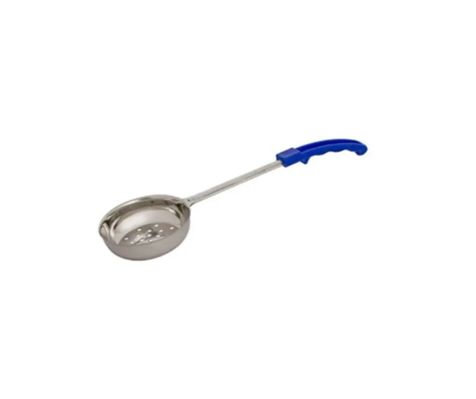 Concasse MCP08EP Portion Control Spoon - 8 oz Perforated Stainless Steel, Blue Handle, Design