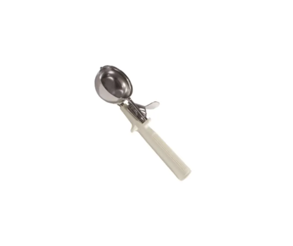 Concasse MCPP06L Portion Control Spoon, 6" Solid Stainless Steel, White Plastic Handle, 5‑1⁄3 oz