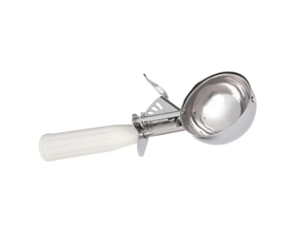 Concasse MCPP10L - 10" Ivory Portion Spoon, 3 oz Stainless Steel with Plastic Handle