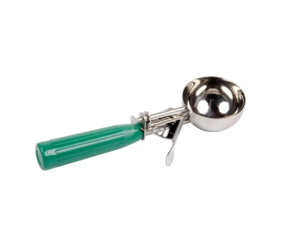 Concasse MCPP12 - 12" Portion Spoon, 2-2/3 oz, Stainless Steel with Green Plastic Handle