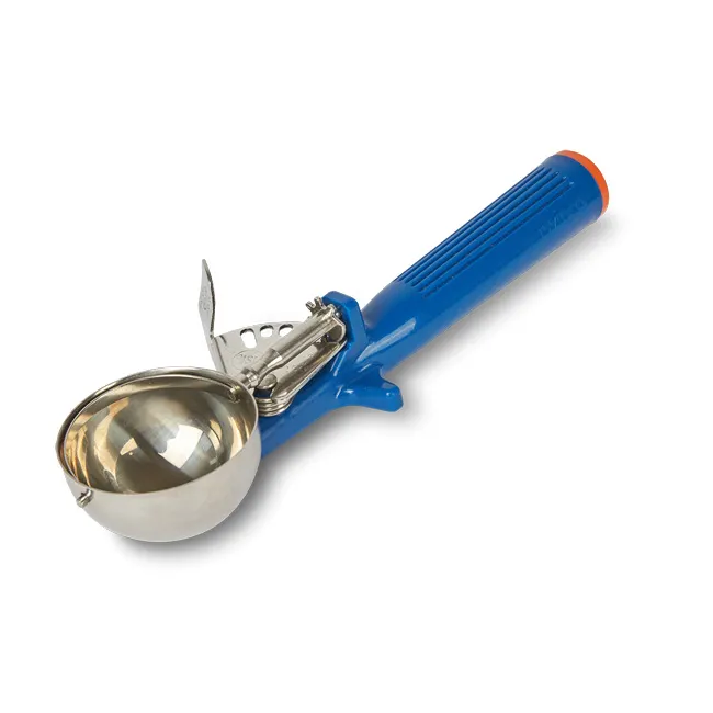 Concasse MCPP16L Portion Control Spoon, 16" Stainless Steel with Blue Plastic Handle, 2 oz