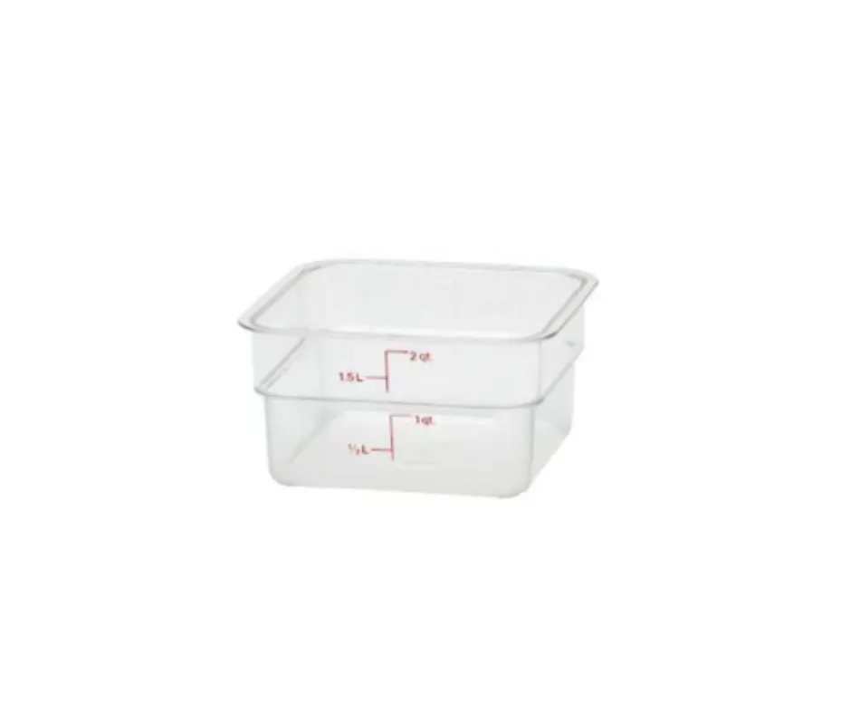 Concasse MCRC1500 Square Food Storage Container, 2 Liters, Clear Polycarbonate With Cap