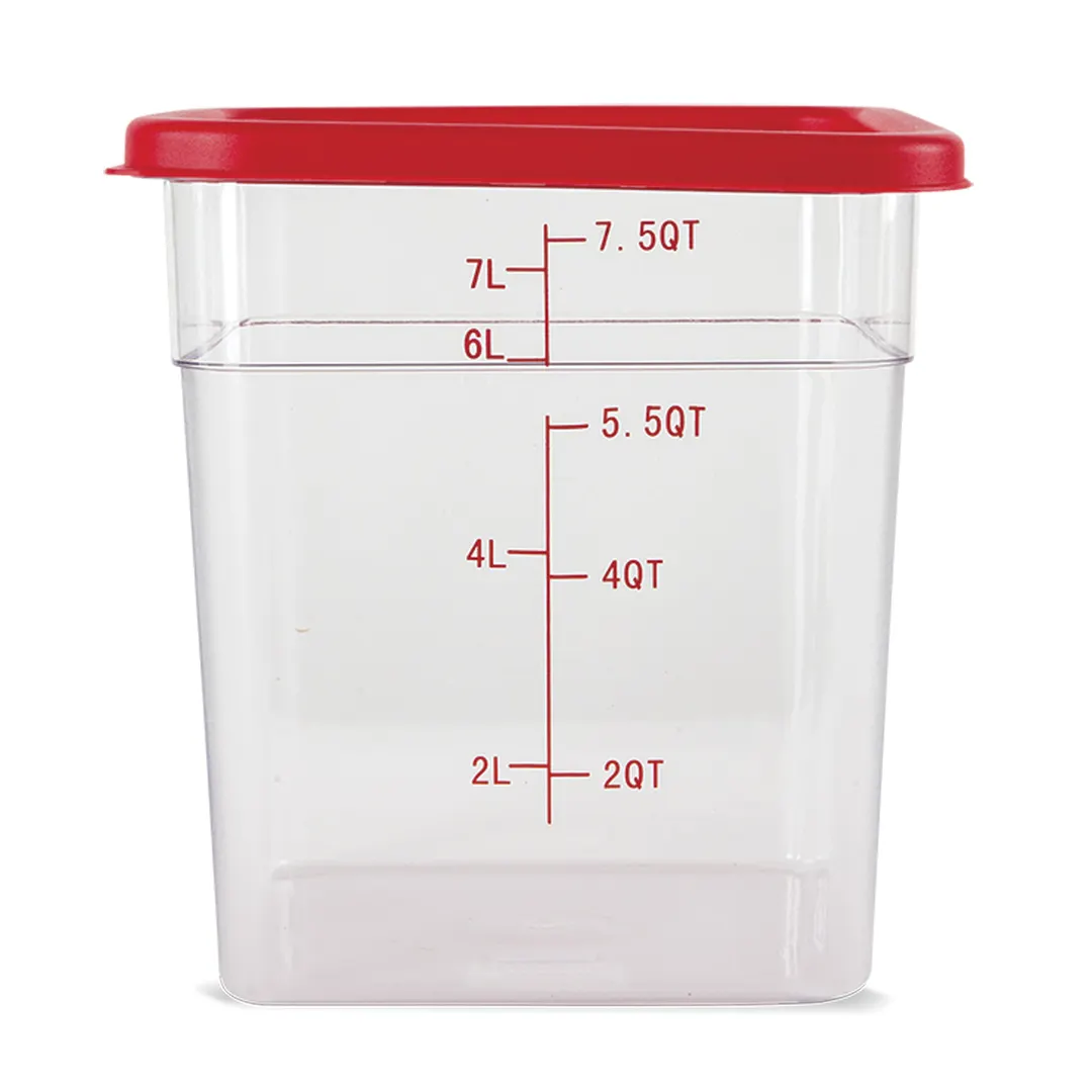Concasse MCRC7000 Square 8 Liter Clear Polycarbonate Food Storage Container with Secure Lid