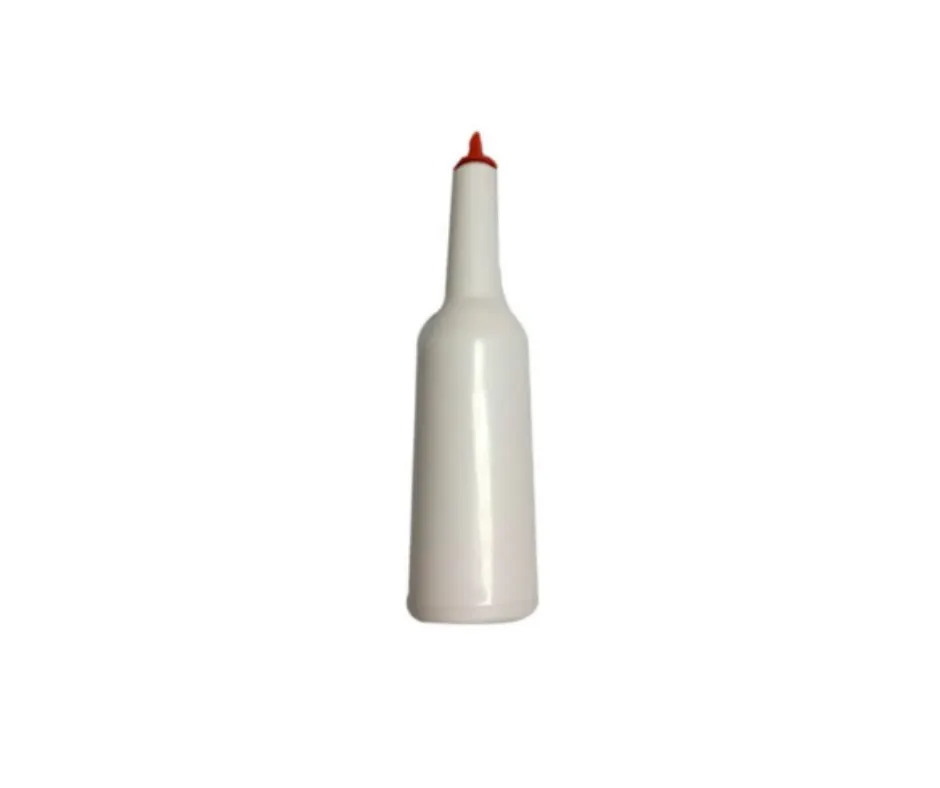 Concasse MCRFLAIR2 White Plastic Flair Bottle for Bartending, No Lid, Durable Mix Pourer Container