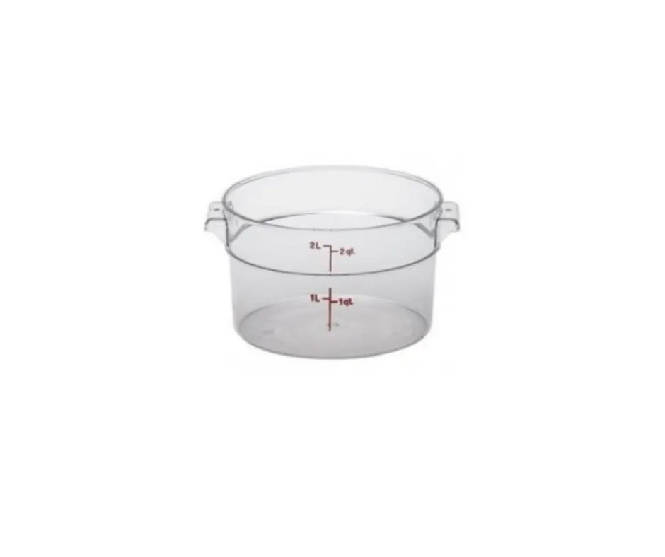 Concasse MCRR1000 Clear Polycarbonate Food Storage Container, 1 Liter, Round with Cap