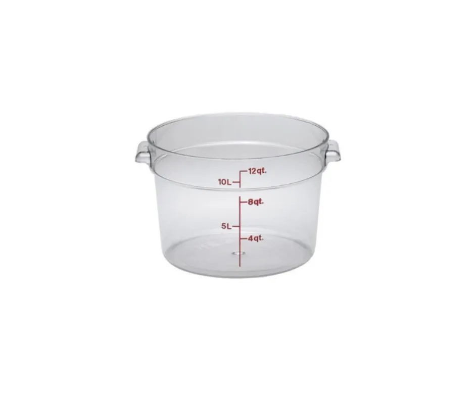 Concasse MCRR10000 Food Storage Container, 12 Liters, Round, Clear Polycarbonate with Cap