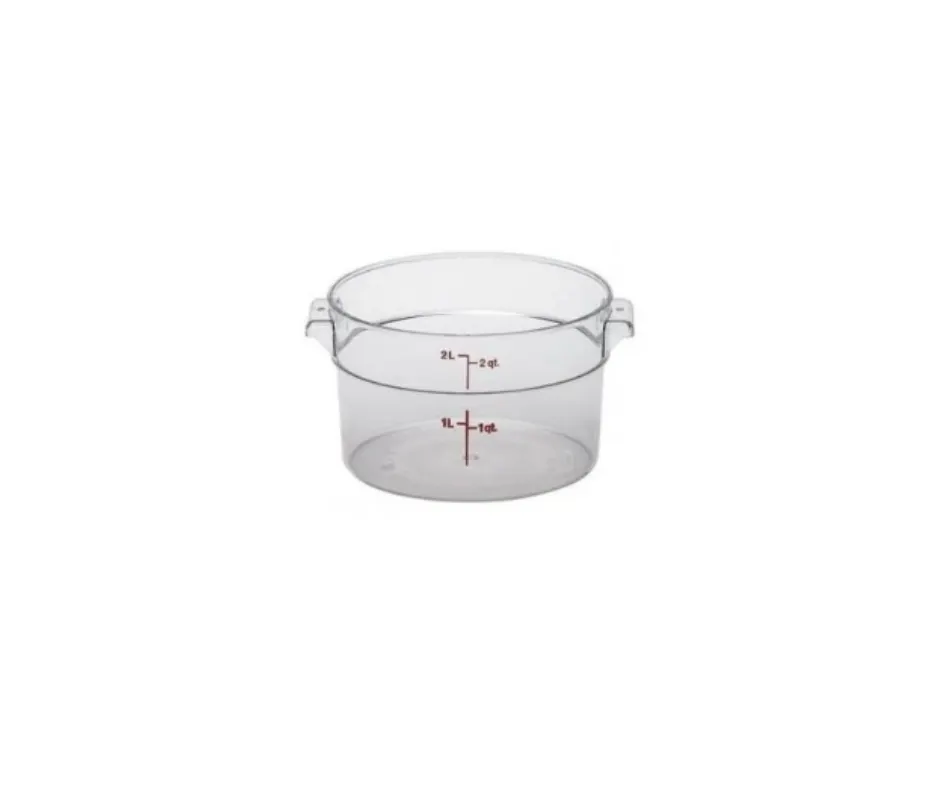 Concasse MCRR2000 Clear Polycarbonate Food Storage Container, 2 Liters, Round, With Cap
