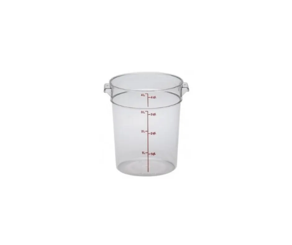 Concasse MCRR4000 Clear Polycarbonate Food Storage Container, 4 Liters, Round with Cap