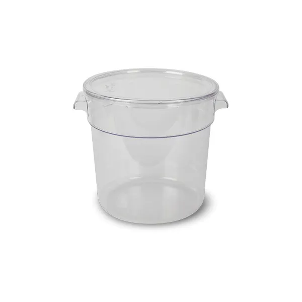Concasse MCRRL4000 Food Storage Container, 4 Liters, Round, Clear Polycarbonate with Cap