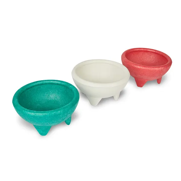 Concasse MCSAL03B Molcajete Salsa Bowl, White Plastic Construction, Ideal for Dips and Salsas