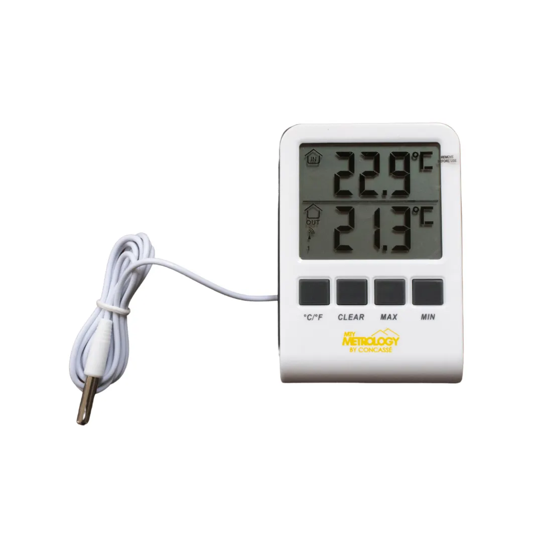 Concasse MCT30401 Digital Thermometer, 14°F to 120°F, Interior/Exterior Temperature Range