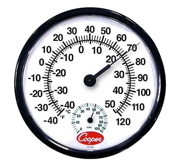 Cooper-Atkins 212-150-8 Indoor/Outdoor Wall Thermometer, 12" dia., -40 to 120°F, ±3°/±5°F Accuracy