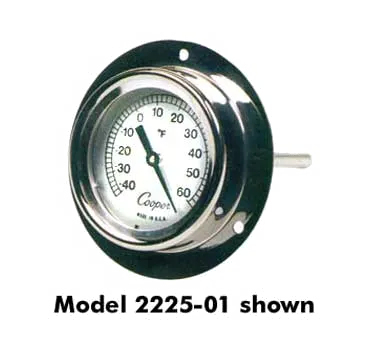 Cooper-Atkins 2245-03-5 Dial Thermometer, 2" Dial, 3-1/2" Flange, 6" Stem, -40 to 160°F, ±3°F