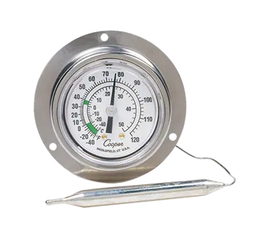 Cooper-Atkins 6812-02-3 Thermometer, 2" Panel, -40 to 120°F, ±2°F Accuracy, 48" Capillary