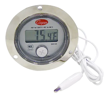 Cooper-Atkins DM120-0-3 Thermometer, -40 to 120°F, Digital Display, 3" Flange, 39" Cable - 36/Case