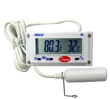 Cooper-Atkins PMRH120-0-8 Electronic Digital Thermometer, -12 to 140°F, 39" Cable, AA Battery