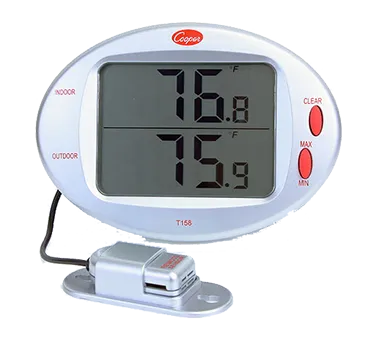 Cooper-Atkins T158-0-8 Indoor/Outdoor Min‑Max Thermometer, 32‑122°F, –58‑158°F, ±2°F Accuracy