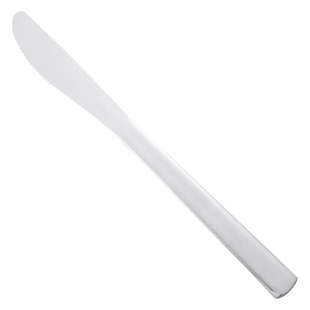 Dinex DX0002-08 Windsor Dinner Knife, 7" Medium Weight, 18/0 Stainless Steel Solid Handle - 1 Dozen