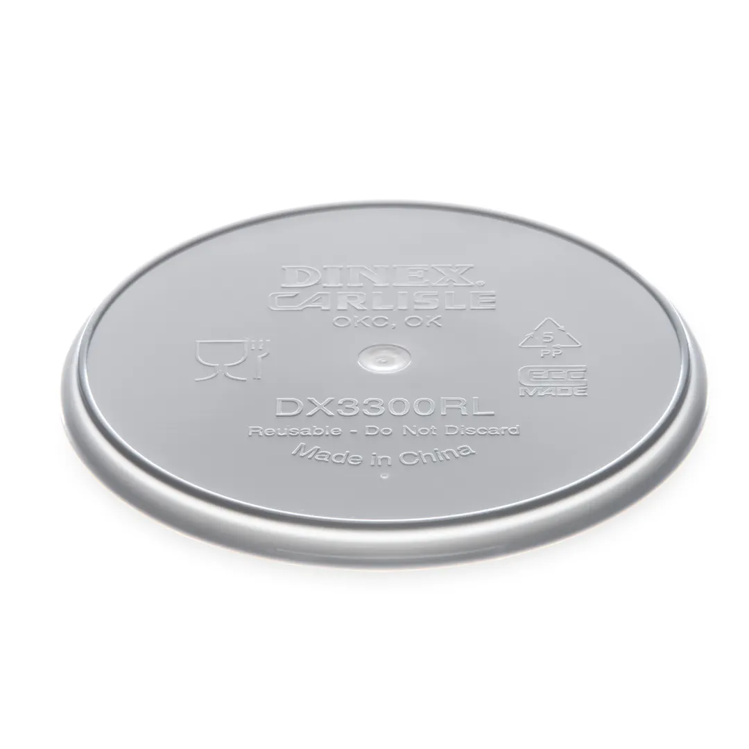 Dinex DX3300RL - Flat Lid for Turnbury® Bowl, Fits 8" Diameter, Plastic Snap‑Fit - 1/Case