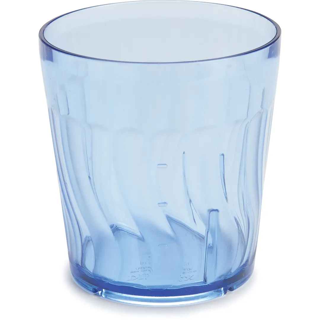 Dinex DX4GC954 9oz Blue Swirl Tumblers, 3-1/4" Dia × 3-3/8" H, SAN BPA‑Free Dishwasher‑Safe - 1/Case