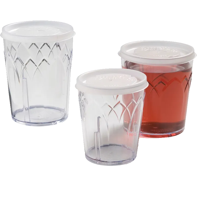 Dinex DX5600ST8714 Cup Lid, Translucent Fenwick Straw Slot, Fits DXFT607 Tumbler, Recyclable - 1/Case