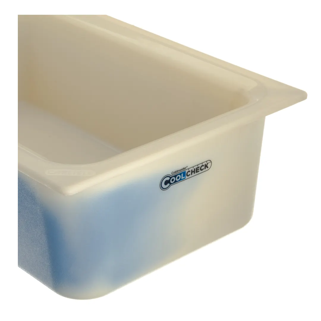 Dinex DXCM1100C1402 Coldmaster Food Pan, 1/1 Size, 15 Qt, 6" Deep, White/Blue ABS, Color Change