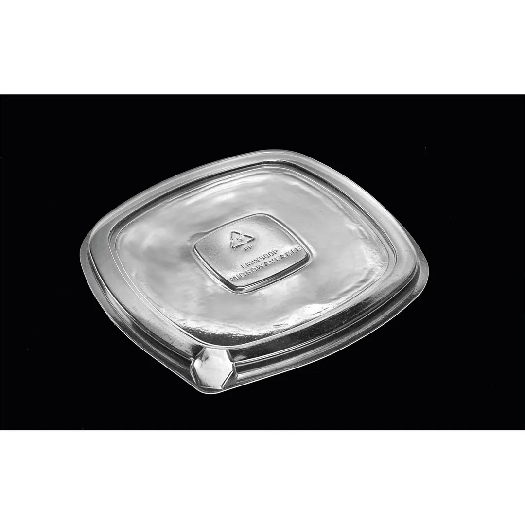 Dinex DXL500PCLR - Clear Polystyrene Proex Flat Lid for Square Side Dish Containers, 1/Case