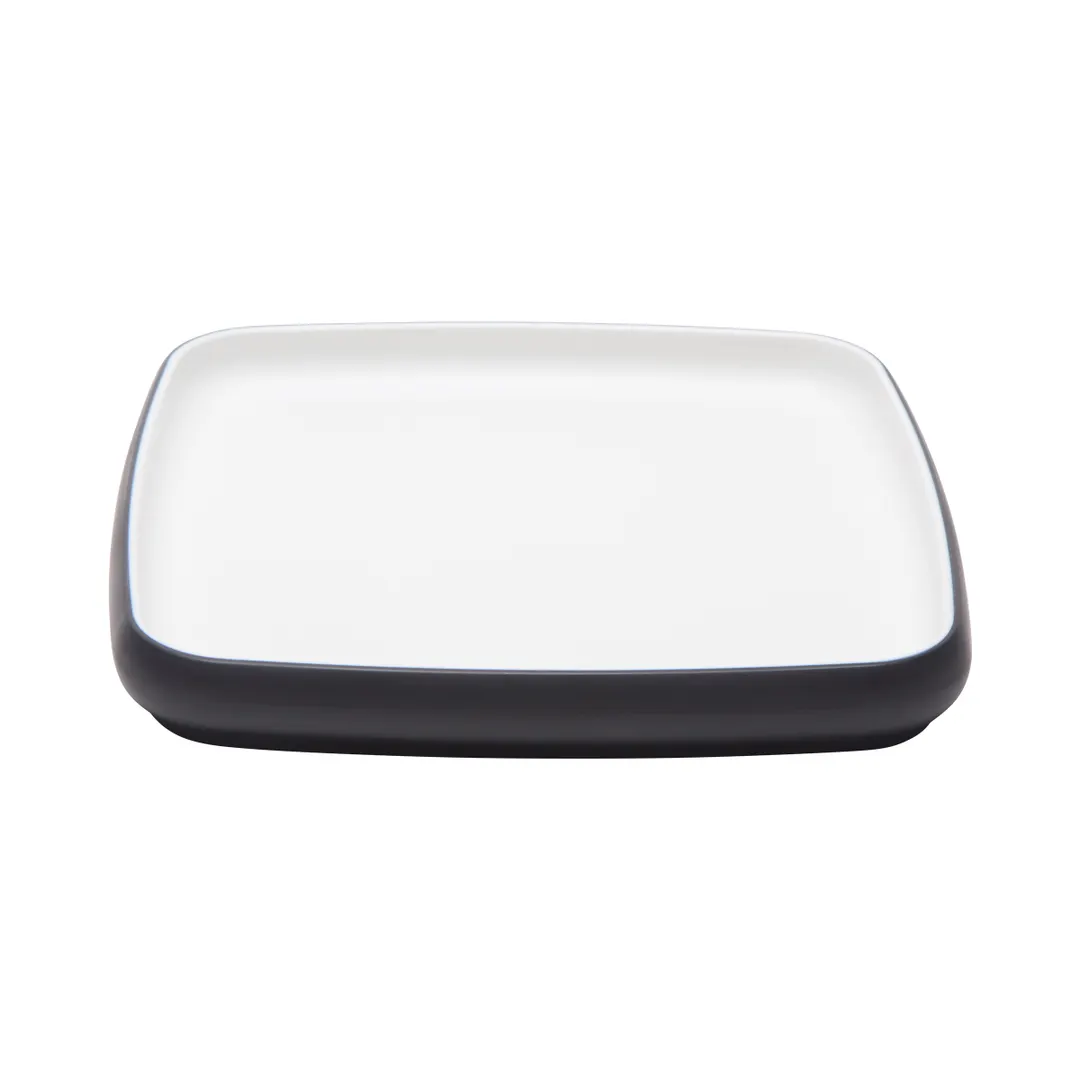 GET 21374-TOH/BK Cheforward Hatch Square Plate, 8.5" Dia., Two-Tone Honey/Raven, Melamine