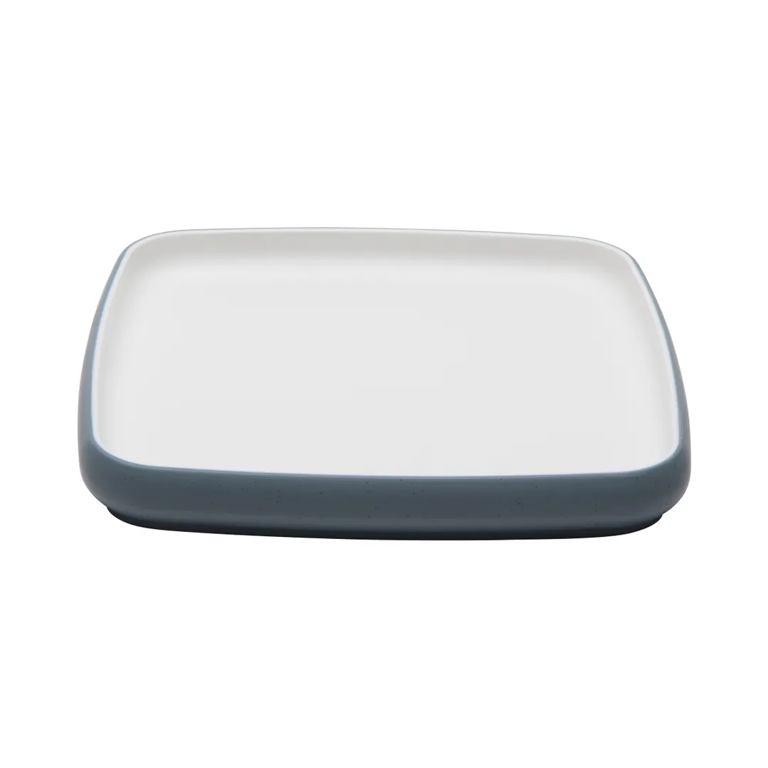 GET 21374-TOH/BL Reusable Melamine Square Plate, 8.5" Two-Tone Honey/Bluejay, Cheforward Hatch Design