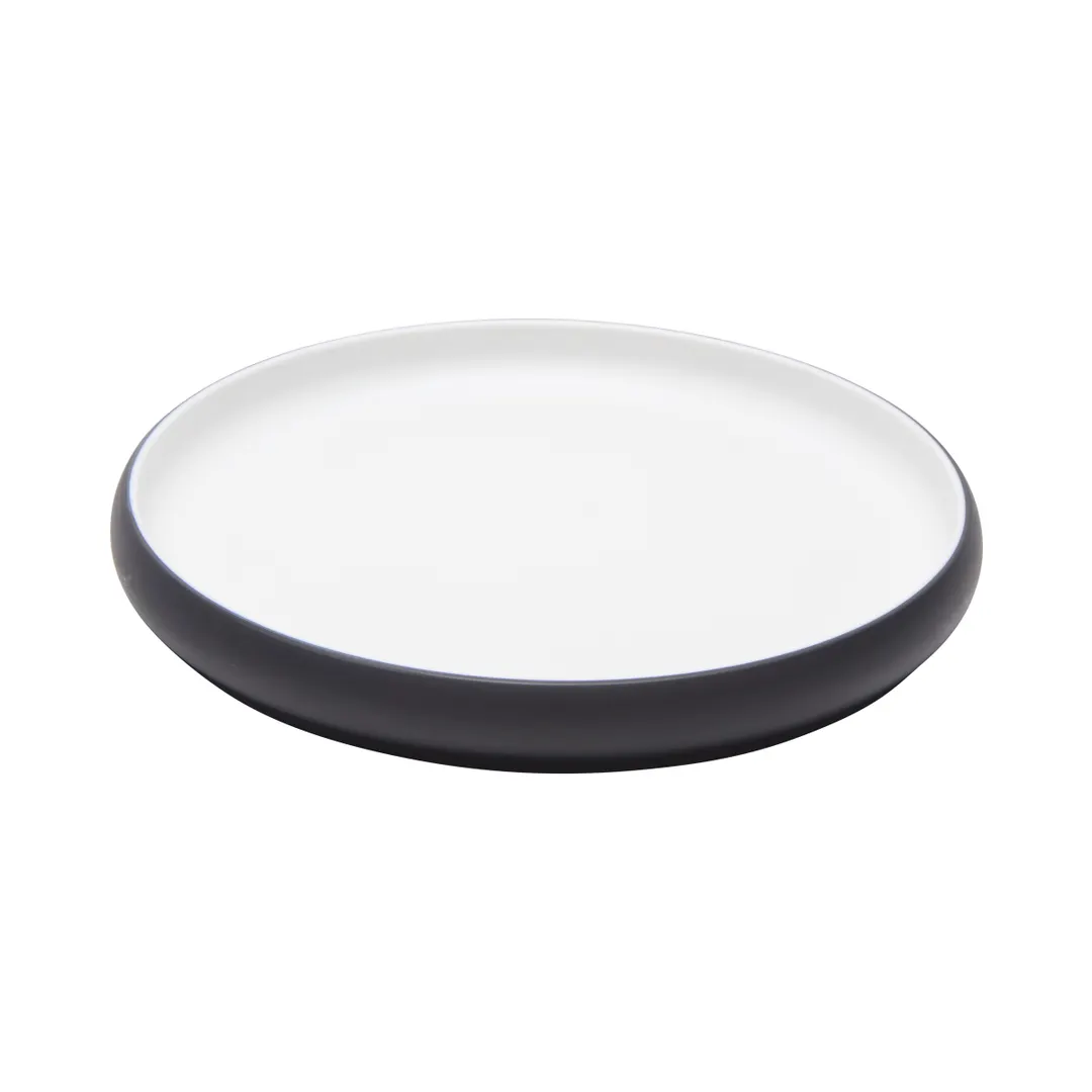 GET 21378-TOH/BK 8.5" Round Melamine Plate, Two-Tone Honey/Raven, 8-9" Size