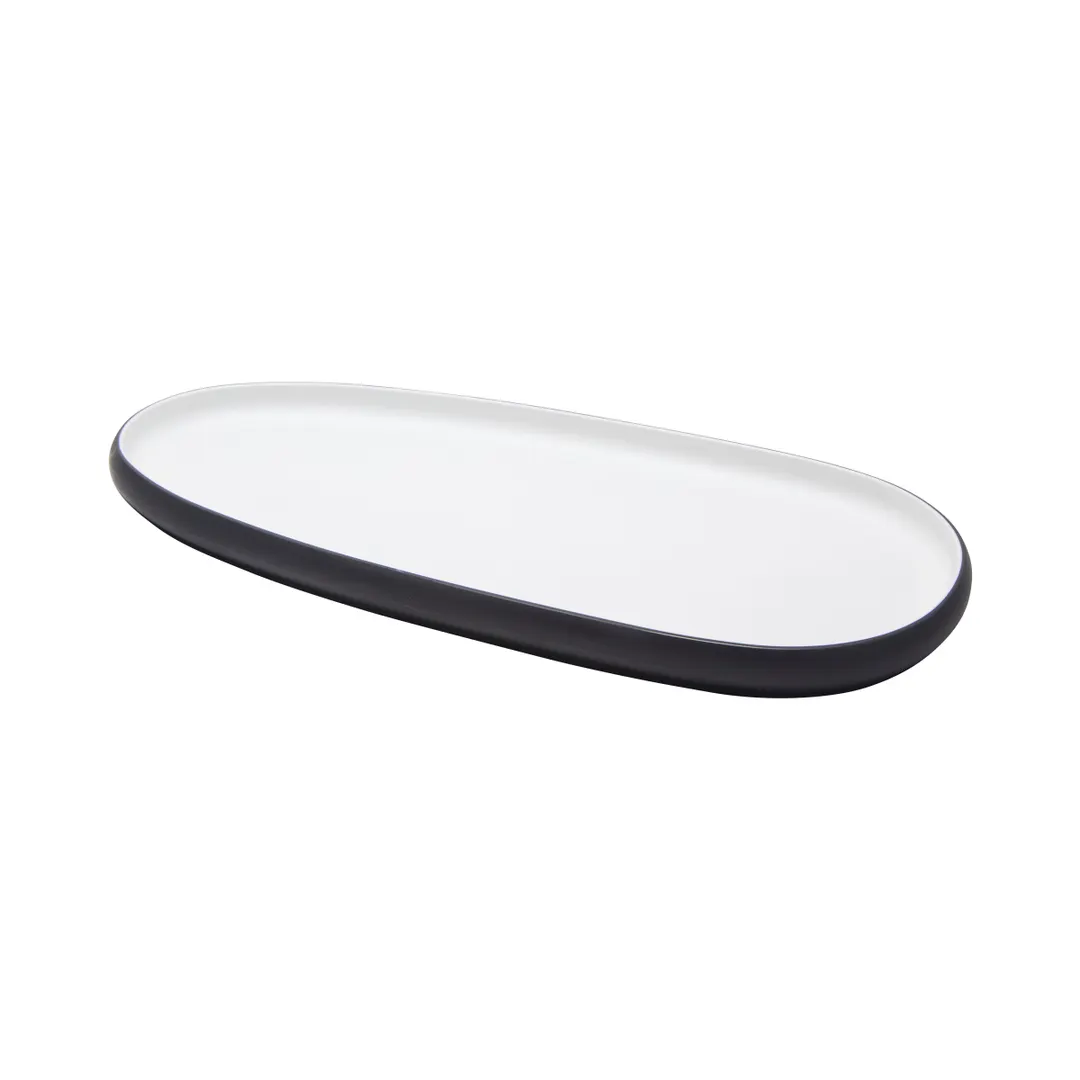 GET 21382-TOH/BK Cheforward Hatch Platter, 15.5" L x 7.5" W x 1" H, Oblong Honey-Raven, Melamine Tray