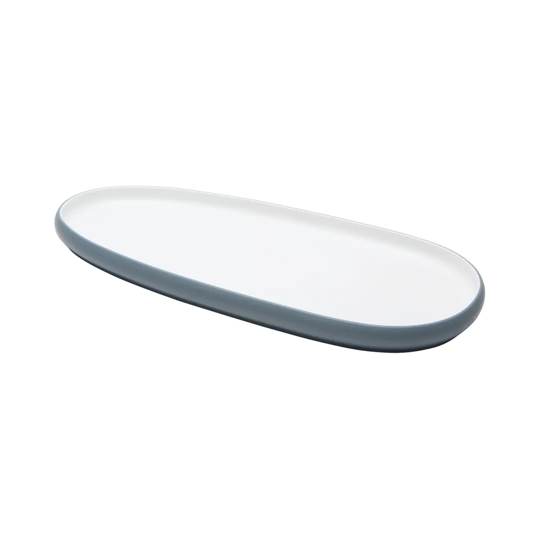 GET 21382-TOH/BL Cheforward Hatch Platter, 15.5"L x 7.5"W x 1"H, Two-Tone Honey/Bluejay, Melamine