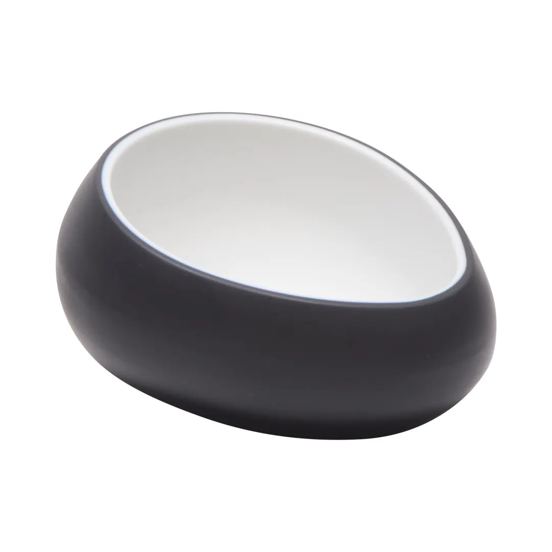 GET 31075-TOH/BK 3 oz. Plastic Ramekin, 3.9"L x 3.3"W x 1.7"H, Ovoidal, Honey/Raven Two-Tone, Melamine