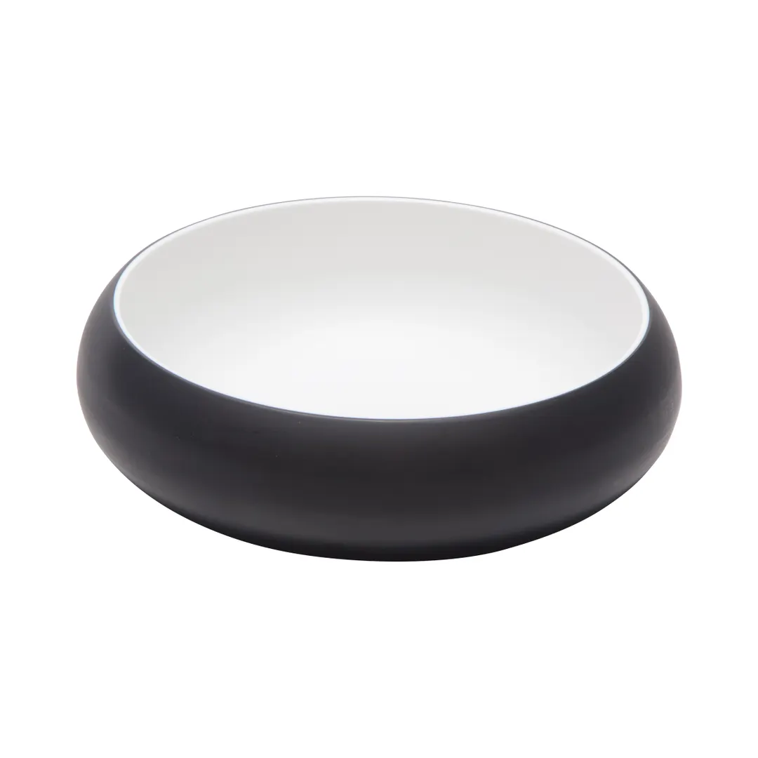 GET 31080-TOH/BK 40oz. Melamine Bowl, 8.1" Dia., Honey Interior/Raven Exterior, Round