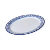 GET OP-120-DE Diamond Esencia Oval Melamine Platter, 12" x 9", White, Serving Tray