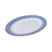 GET OP-950-DE Diamond Esencia Oval Melamine Platter, 9.75" x 7.25", White, 9" Size