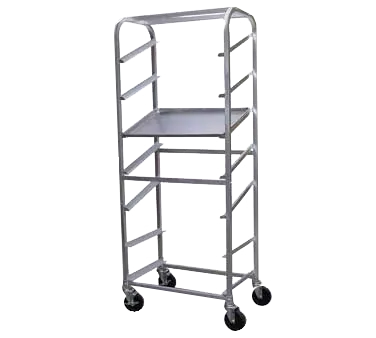 GSW USA AAR-0629S Merchandising Rack, 20-29" Wide, 70-79" High, Welded Aluminum, 7-Pan Capacity, 4 Swivel Casters, NSF Certified
