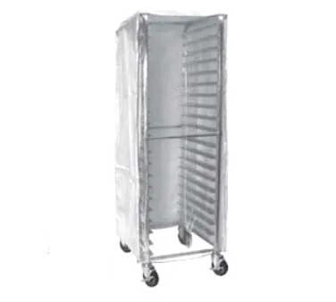 GSW USA AAR-20CW Bun Pan Rack Cover, White Plastic, Fits 21"L x 26"W x 70"H Pan Racks, 2 Zippers