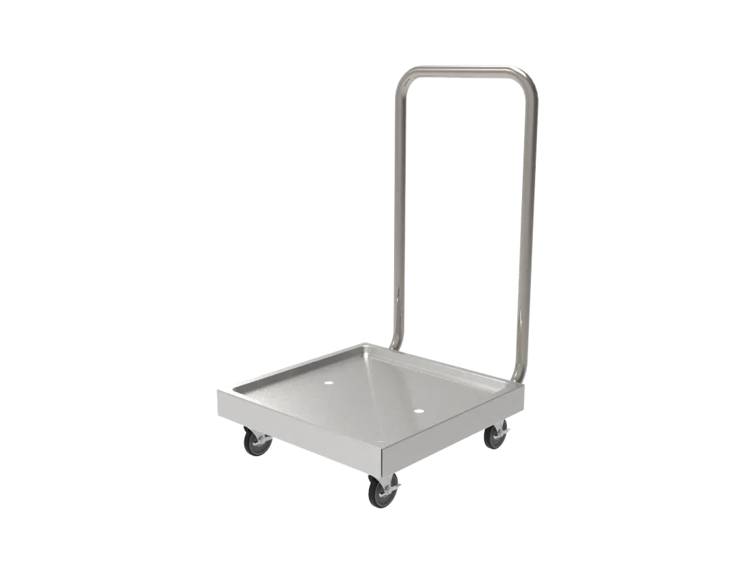 GSW USA C-PD2020HS Dolly, 24-3/8" W x 21-5/8" D x 36-1/2" H, Stainless Steel, 200 lbs, 4 Casters, Push Handle