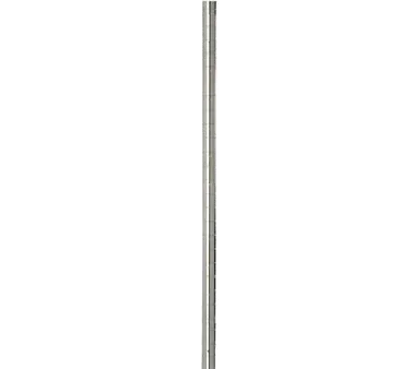 1880 Hospitality FGN074C Mobile Shelving Post, 74" H, Chromate Finish, 1" Grooved Increments, NSF Certified for Dry Storage