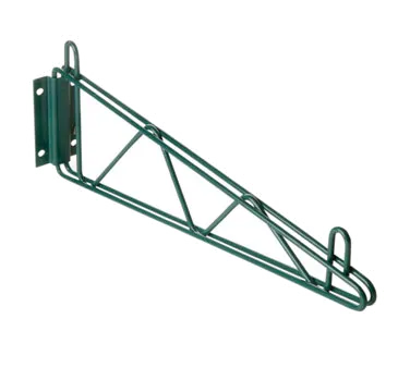 1880 Hospitality FWB14SG Direct Mount Wall Bracket, 14" Deep, Green Epoxy Finish, All-Welded Construction for Wet/Dry Storage, NSF